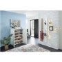 Cetano White Gloss Shoe Cabinet with Oak Top