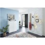 Cetano White Gloss Shoe Cabinet with Oak Top