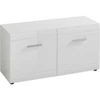 Adana White Shoe Bench with 4 Shelves