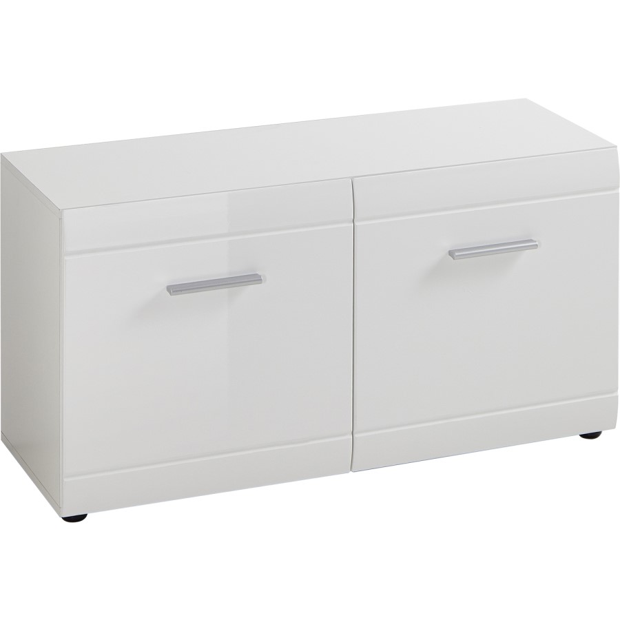 Adana White Shoe Bench with 4 Shelves