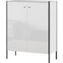 Parenzo White Gloss Shoe Cabinet with 10 Shelves