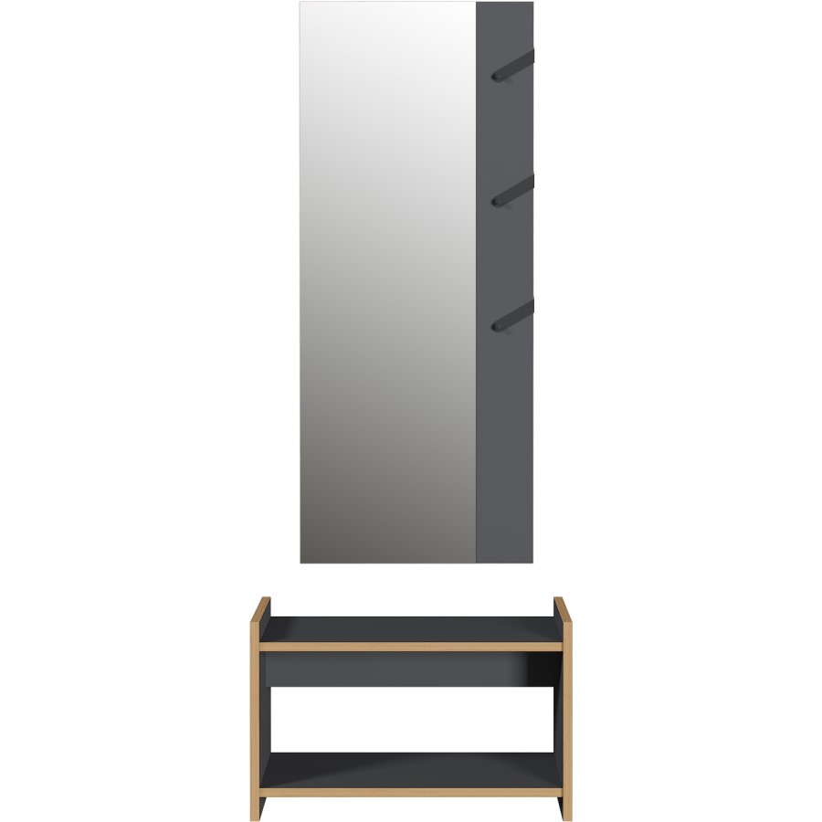 Kante Hallway Storage Unit in Grey