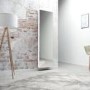 Rotary Long White Shoe Cabinet with Mirror