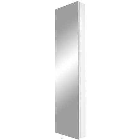 Rotary Long White Shoe Cabinet with Mirror