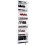 Rotary Long White Shoe Cabinet with Mirror