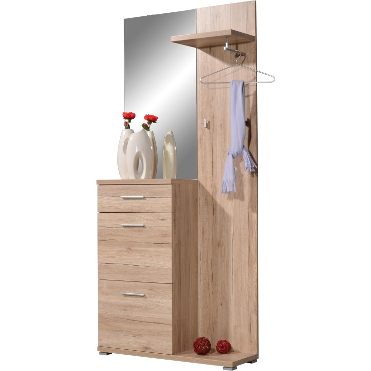 Wooden Tall Hallway Unit with Coat Hooks