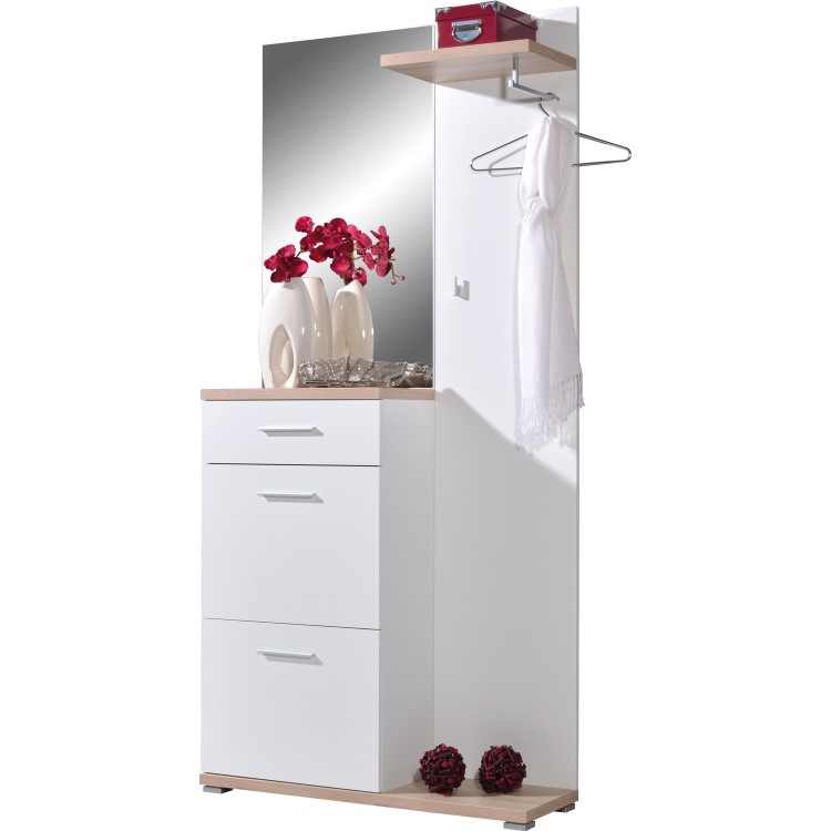 White Tall Hallway Unit with Coat Hooks