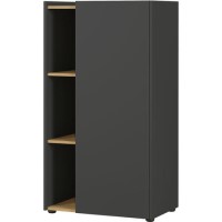 Austin Grey Display and Storage Cabinet with Shelves