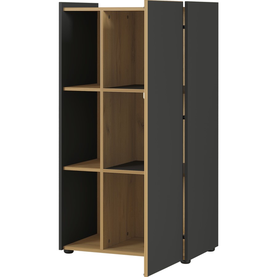 Austin Grey Display and Storage Cabinet with Shelves