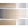 White and Oak Large Display Cabinet with sliding Doors 