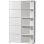 White and Oak Large Display Cabinet with sliding Doors 