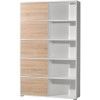 White and Oak Large Display Cabinet with sliding Doors 