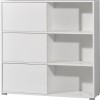 White and Oak Low Display Cabinet with sliding doors