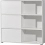 White and Oak Low Display Cabinet with sliding doors