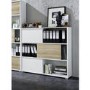 White and Oak Low Display Cabinet with sliding doors