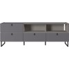 GRADE A1 - Mamiko GreyTV Unit with 4 Drawers &amp; Open Shelves