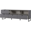 GRADE A1 - Mamiko GreyTV Unit with 4 Drawers &amp; Open Shelves