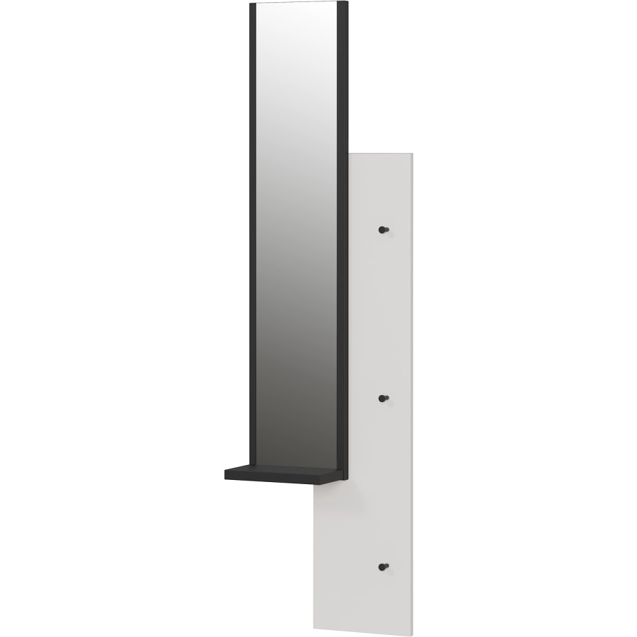 Madeo Large Mirror with 3 Black Coat Hooks