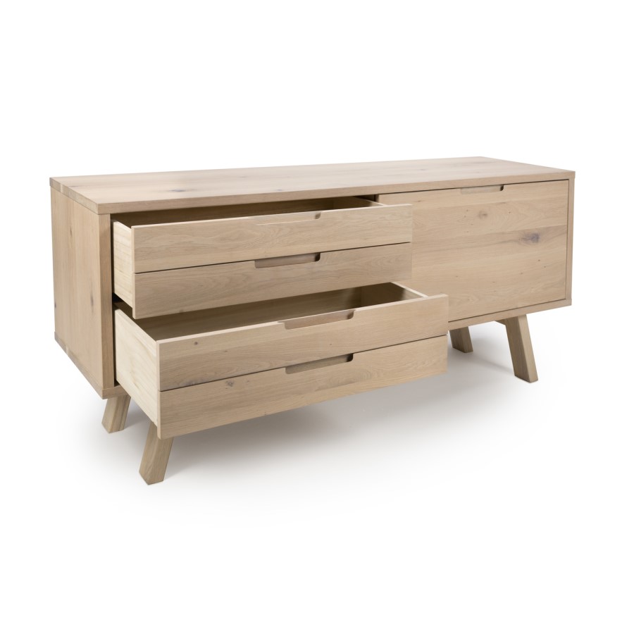 Connect Light Oak Sideboard with Sliding Doors - Marshall