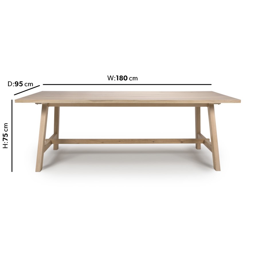 Oak Extendable Trestle Table - Seats 6 - Marshall