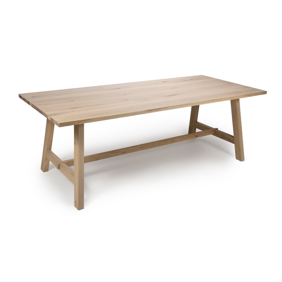 Light Oak Trestle Table 220cm - Marshall