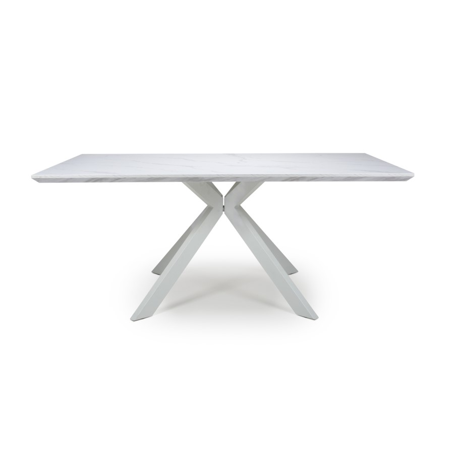 White Faux Marble Top Dining Table - Thessos
 180cm