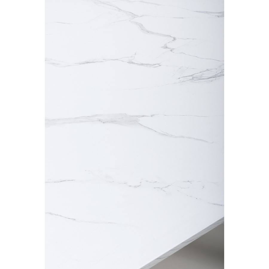 White Faux Marble Top Dining Table - Thessos
 180cm