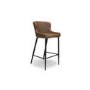 Set of 2 Brown Antique Faux Leather Bar Stools with Backs - 72 cm