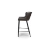 Set of 2 Grey Faux Leather Bar Stools with Backs with Backs - 72 cm