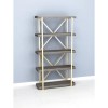 Tall Grey and Gold Open Bookcase - Alice