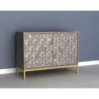 Grey Wash Sideboard with Gold Legs and 2 Doors - Alice Grey Wash Sideboard with Gold Legs and 2 Doors - Alice