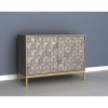 GRADE A1 - Grey Wash Sideboard with Gold Legs and 2 Doors - Alice