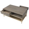 Small Grey Mango Wood Coffee Table with Drawers - Alice