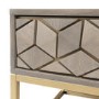 Grey Wash Side Table with Gold Legs and Storage Drawer - Alice