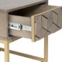 Grey Wash Side Table with Gold Legs and Storage Drawer - Alice