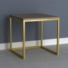 Grey Wash Side Table with Gold Legs - Alice