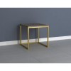 GRADE A2 - Grey Wash Side Table with Gold Legs - Alice