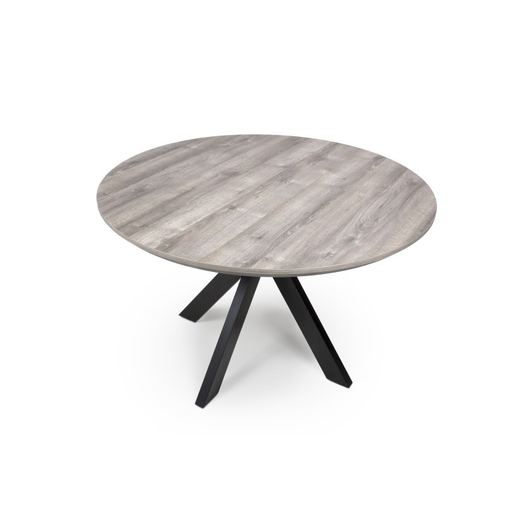 Round Grey Wood Dining Table - Seats 6 - Liberty