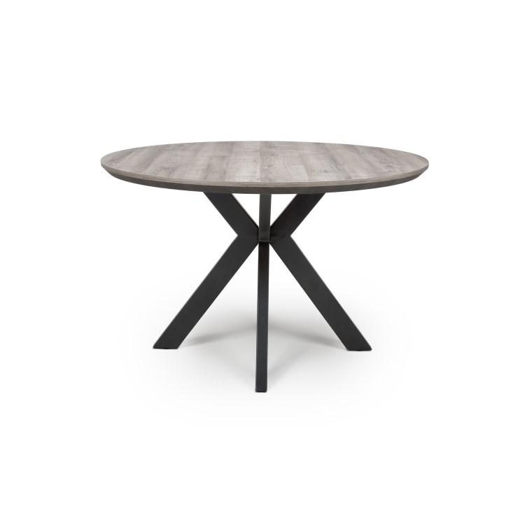 Round Grey Wood Dining Table - Seats 6 - Liberty