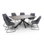GRADE A1 - Large Rectangle Grey Wood Dining Table - Seats 8 - Liberty