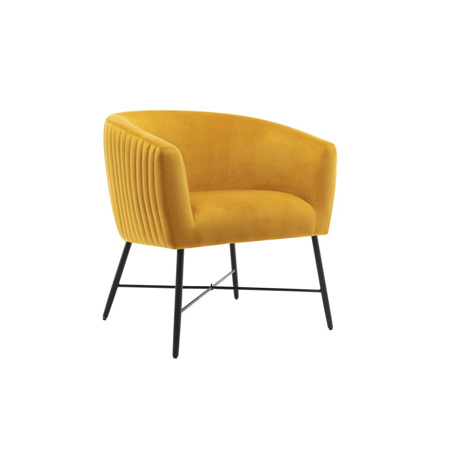 Yellow Accent Chairs with Black Legs - Zara