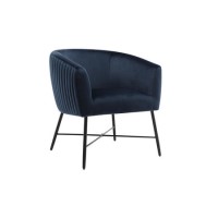 Tub Blue Velvet Accent Chair - Zara