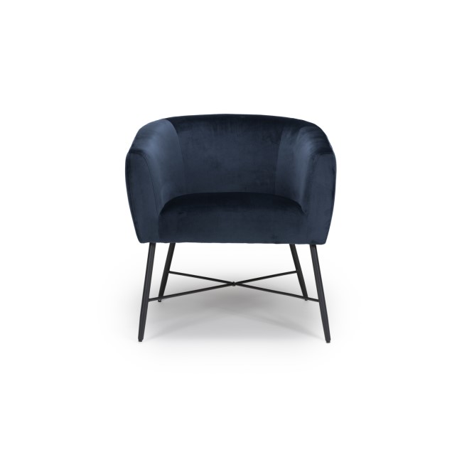 Tub Blue Velvet Accent Chair - Zara