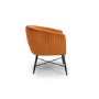 Tub Orange Velvet Accent Chair - Zara