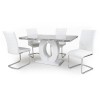 Neptune Medium Table with 4 Callisto White Chairs