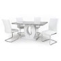 Neptune Medium Table with 4 Callisto White Chairs