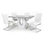 Neptune Medium Table with 4 Callisto White Chairs