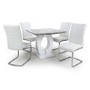 Neptune Square Table with 4 Callisto White Chairs