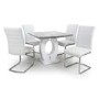 Neptune Square Table with 4 Callisto White Chairs
