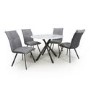 Neptune Medium Table with 4 Ariel Light Grey Chairs
